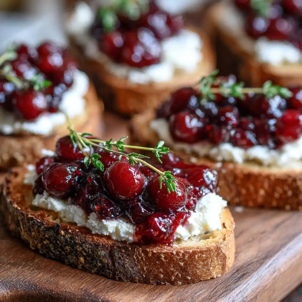 Honey Whipped Feta and Cranberry Crostini Recipe - Recipe Image