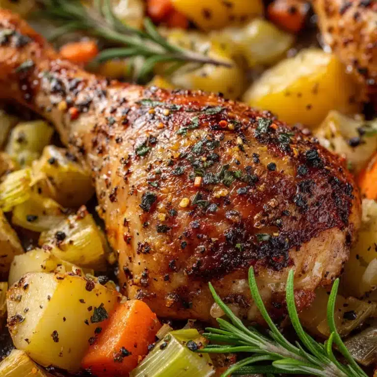 Roasted Chicken with Herb Vegetables Recipe