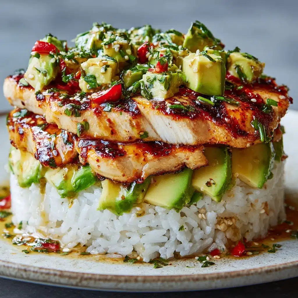 Honey Lime Chicken & Avocado Rice Stack Recipe - Recipe Image