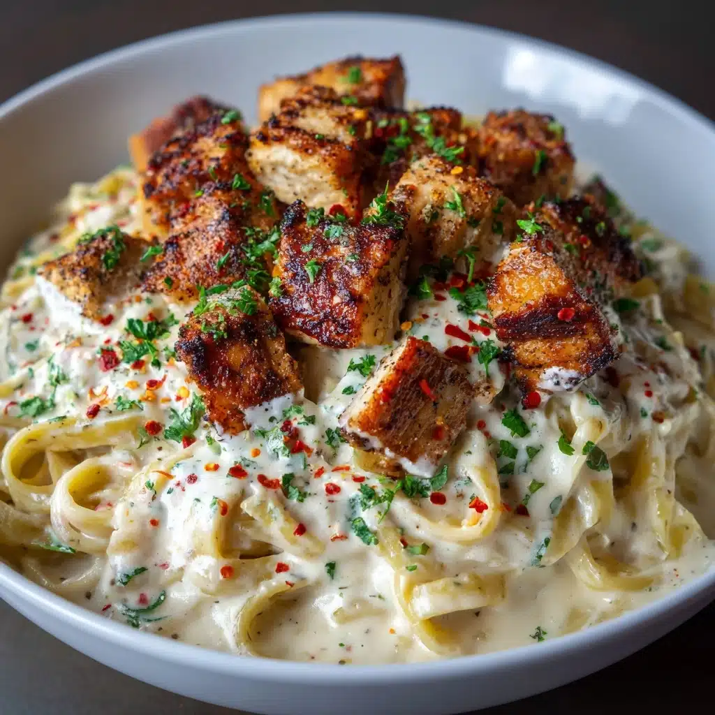 Creamy Cajun Chicken Linguine with Garlic Mozzarella Sauce Recipe - Recipe Image