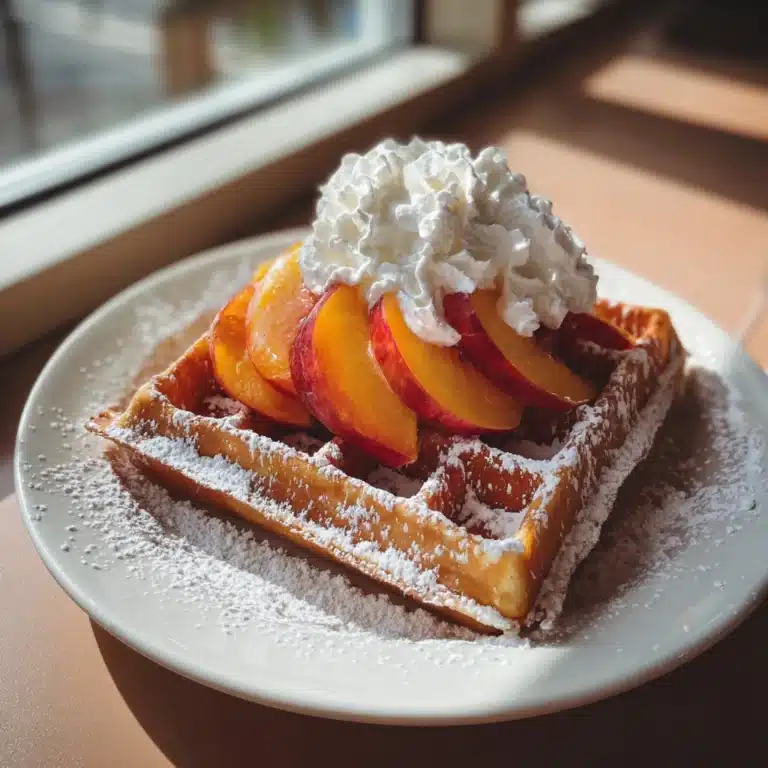 Fluffy Peach Waffles Recipe
