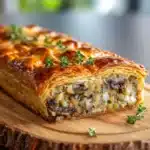 Mushroom Strudel with Leeks and Parmesan Cheese Recipe