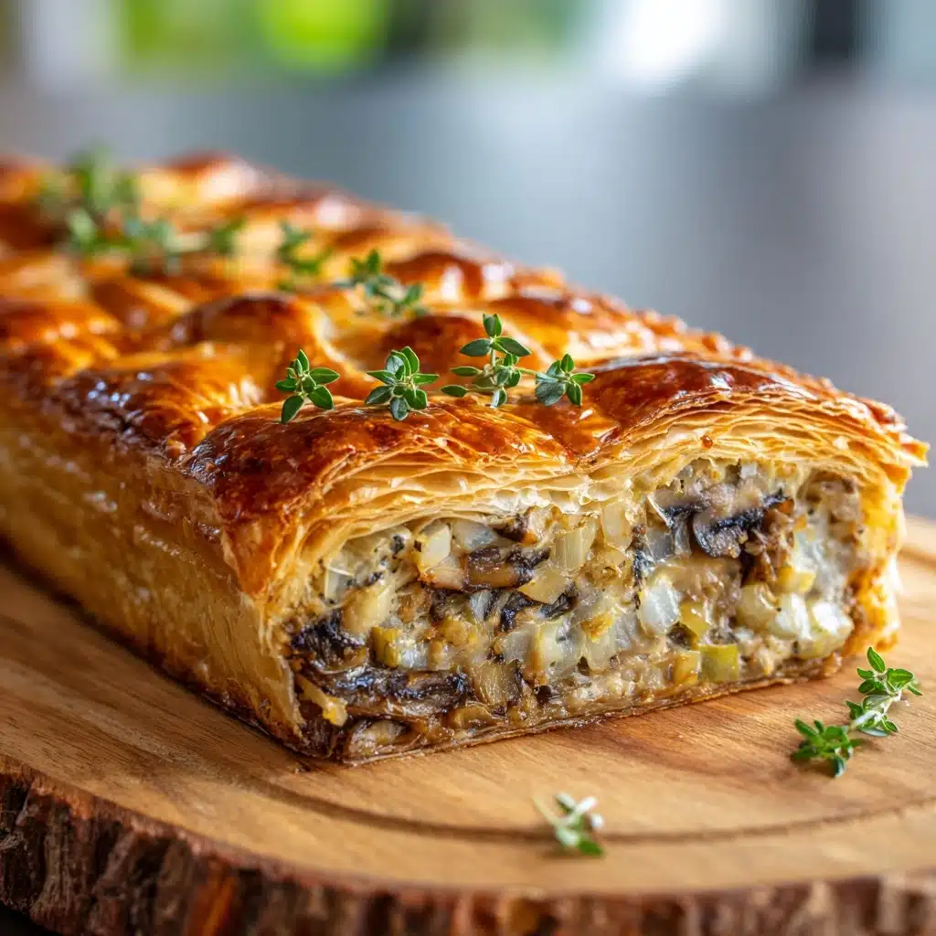 Mushroom Strudel with Leeks and Parmesan Cheese Recipe
