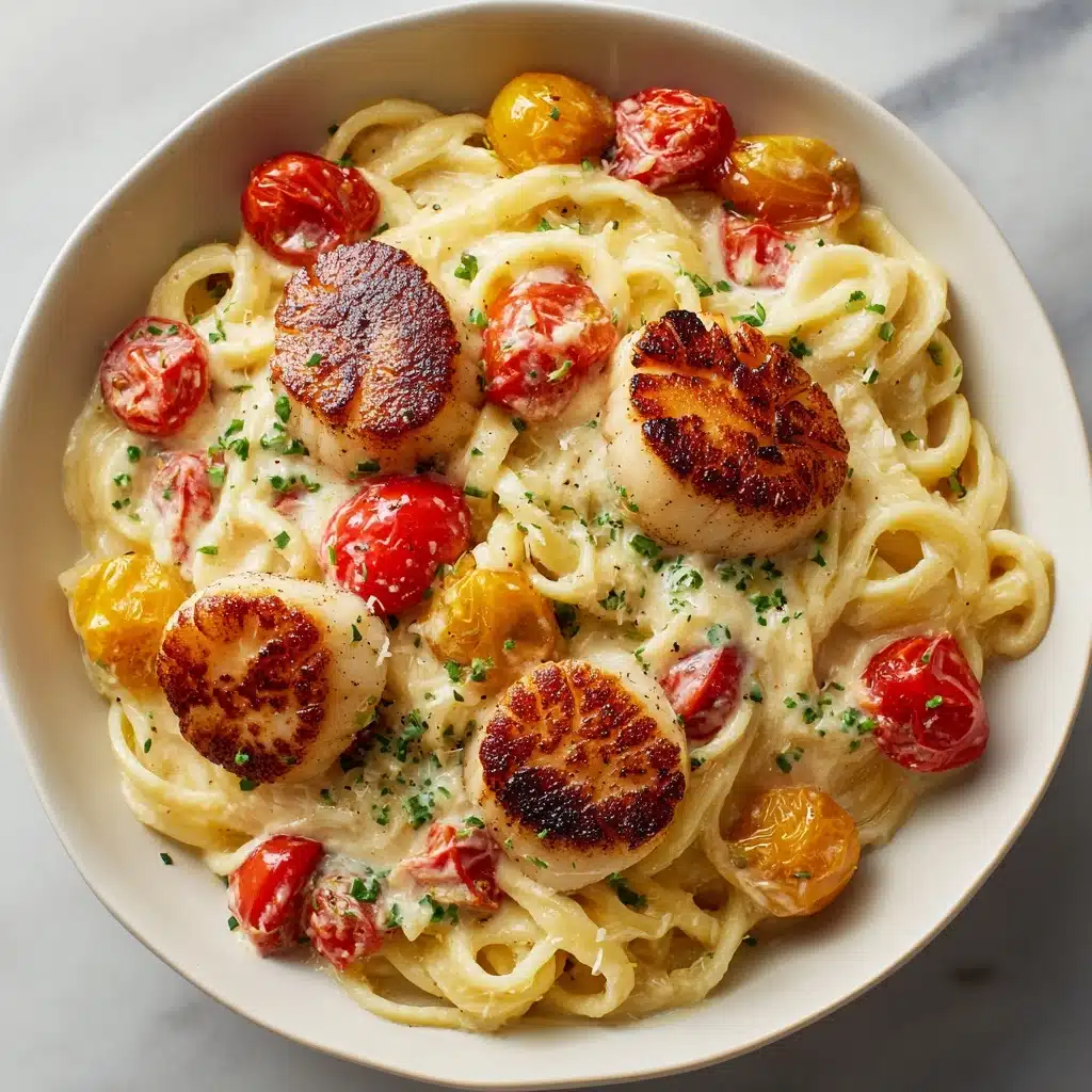 Shrimp Scallop Pasta with Cherry Tomatoes Recipe