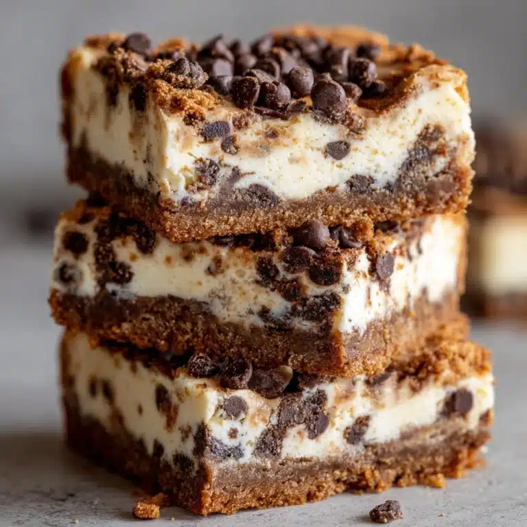 No-Bake Cookie Dough Cheesecake Bars Recipe