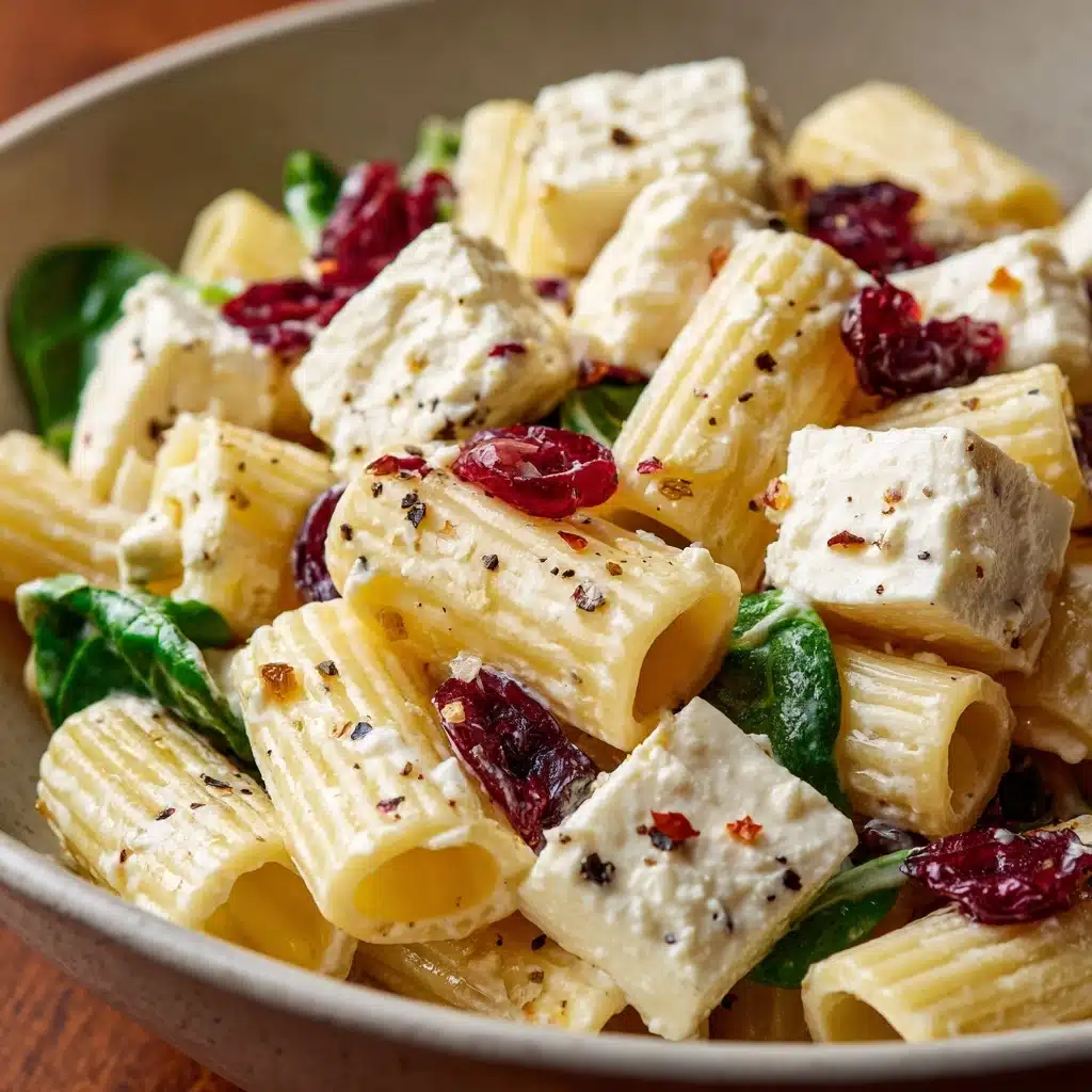 Feta & Cranberry Rigatoni Salad with Lemon Vinaigrette Recipe