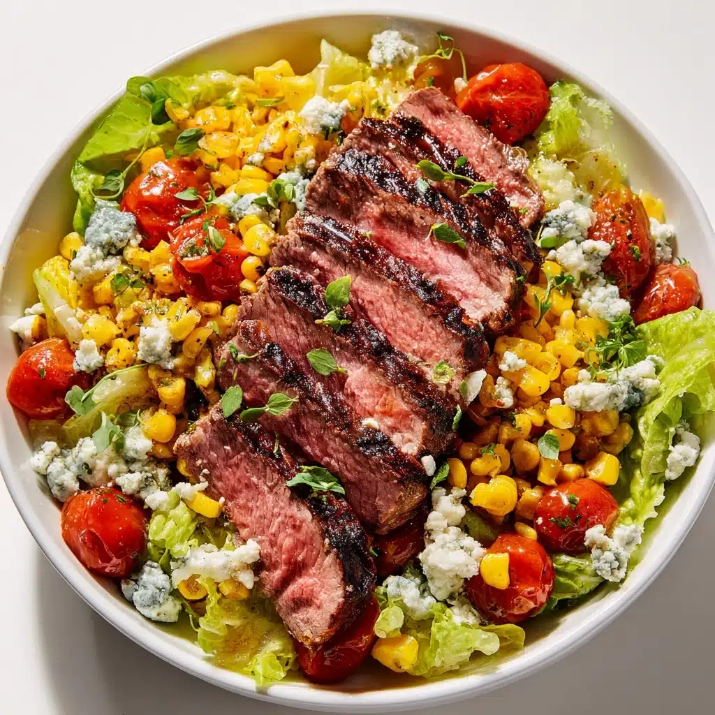 Balsamic Steak Gorgonzola Salad with Grilled Corn Recipe - Recipe Image