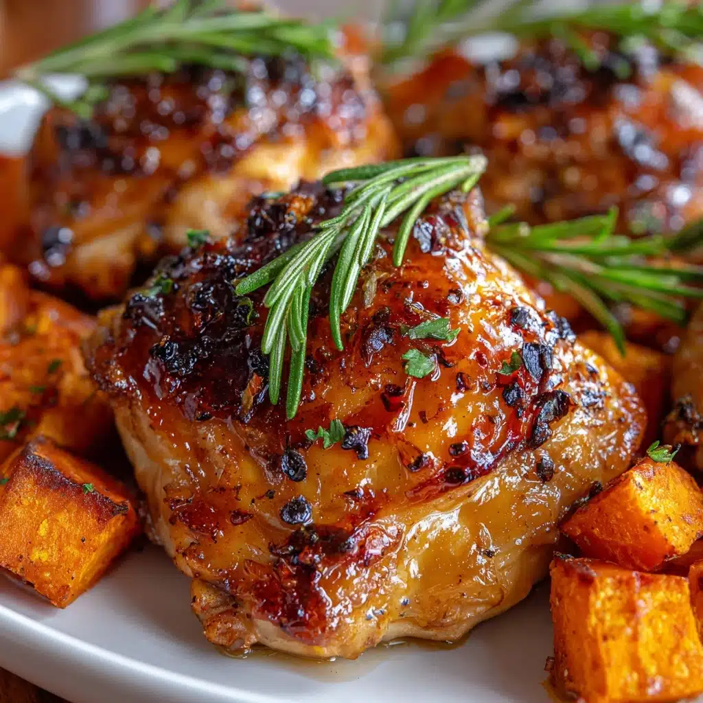 Honey Garlic Chicken with Sweet Potatoes and Green Beans Recipe