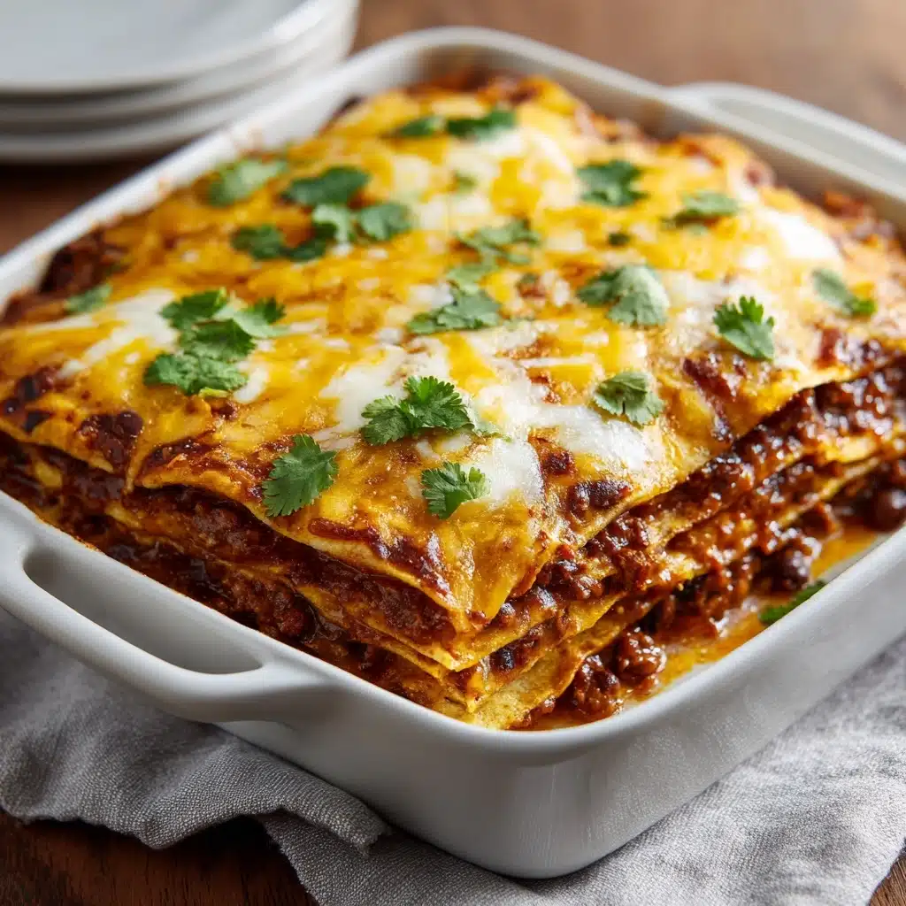 Beef Enchilada Casserole with Corn Tortillas Recipe