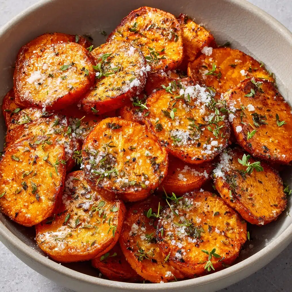 Roasted Sweet Potatoes with Garlic and Parmesan Recipe - Recipe Image