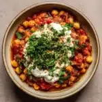 Chickpea, Tomato, and Harissa Stew with Herby Yogurt Recipe
