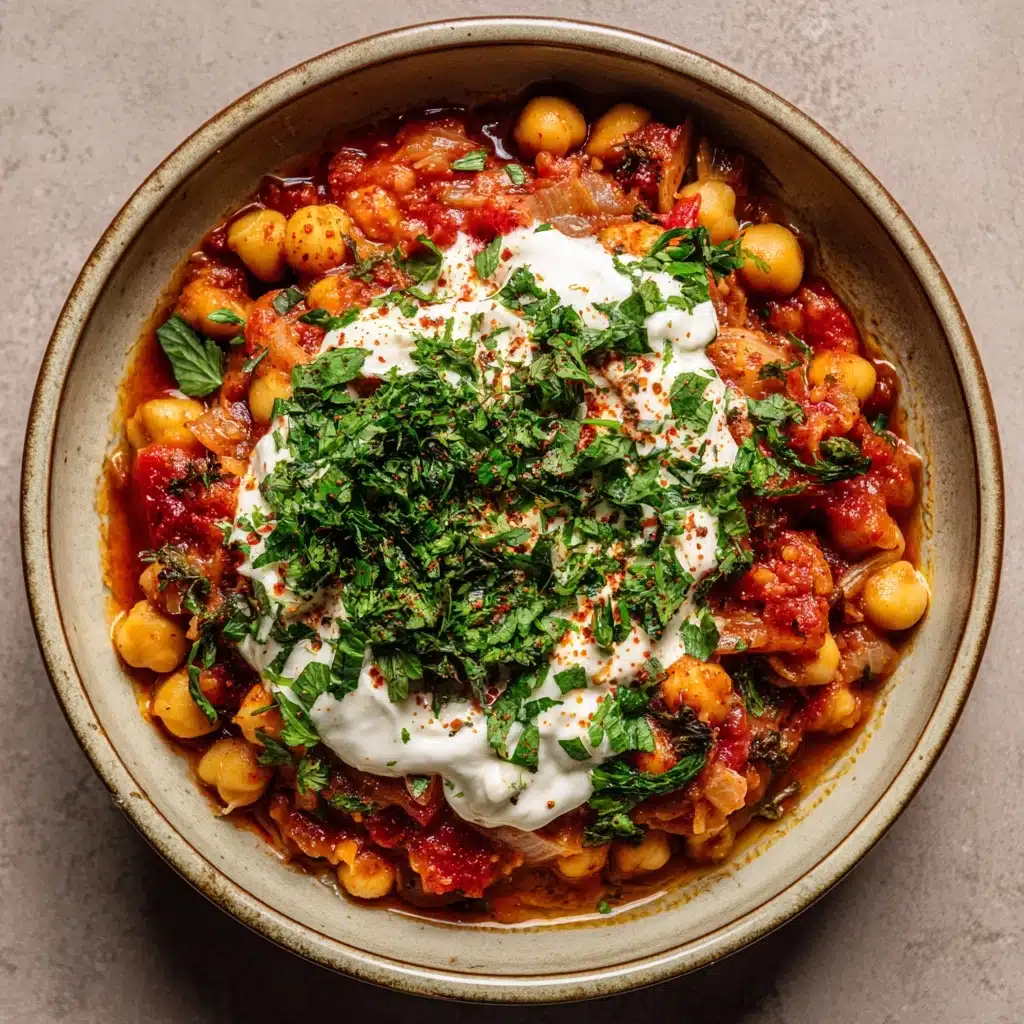 Chickpea, Tomato, and Harissa Stew with Herby Yogurt Recipe