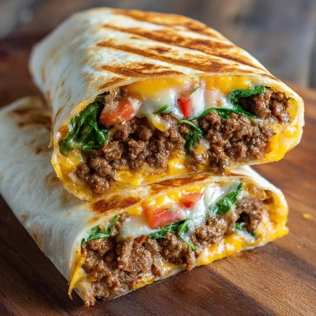 Grilled Cheeseburger Wraps Recipe - Recipe Image