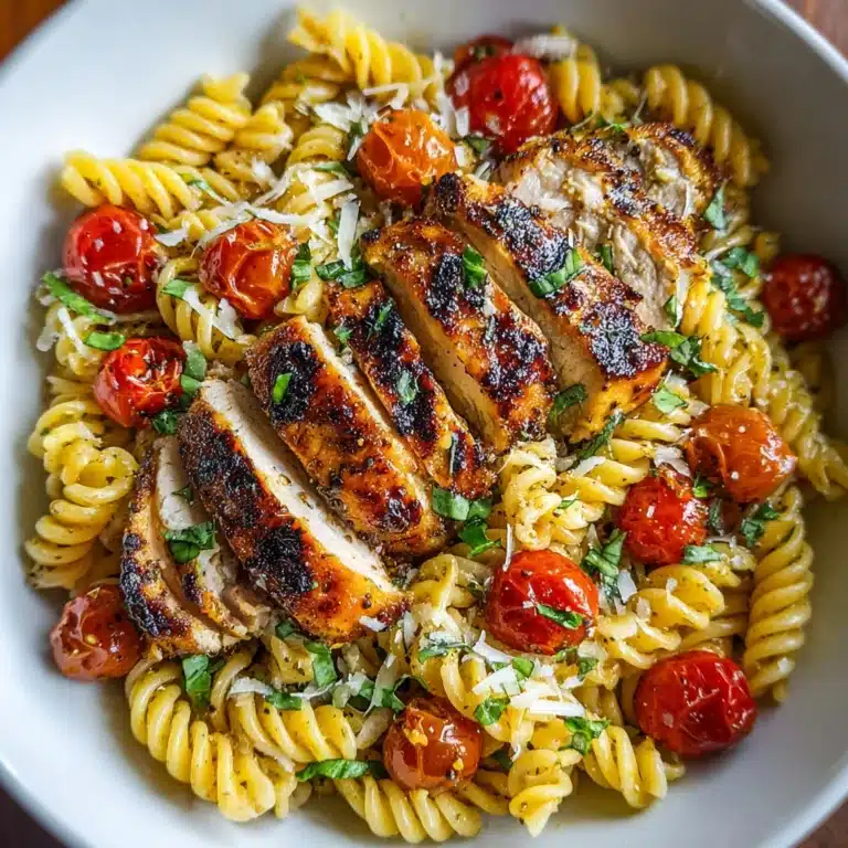 Tomato Basil Pasta with Balsamic Grilled Chicken Recipe