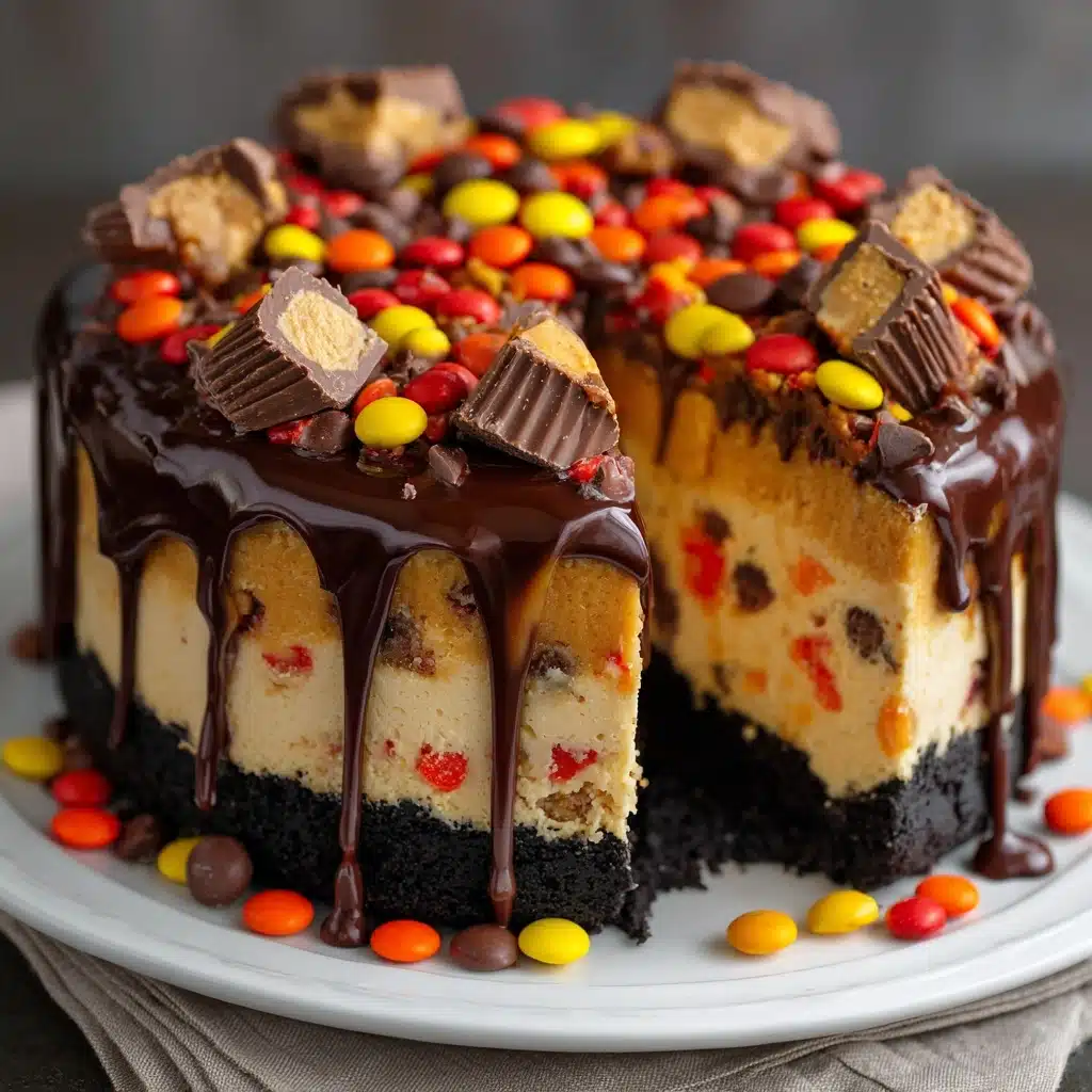 Chocolate Peanut Butter Candy Cheesecake Recipe - Recipe Image
