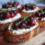Honey Whipped Feta and Cranberry Crostini Recipe