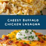 Cheesy Buffalo Chicken Lasagna with Ranch Drizzle Recipe
