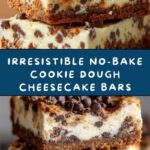 No-Bake Cookie Dough Cheesecake Bars Recipe