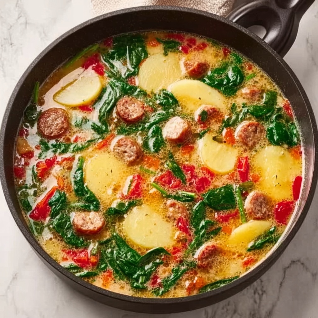 Sausage, Potato, and Spinach Soup Recipe - Recipe Image