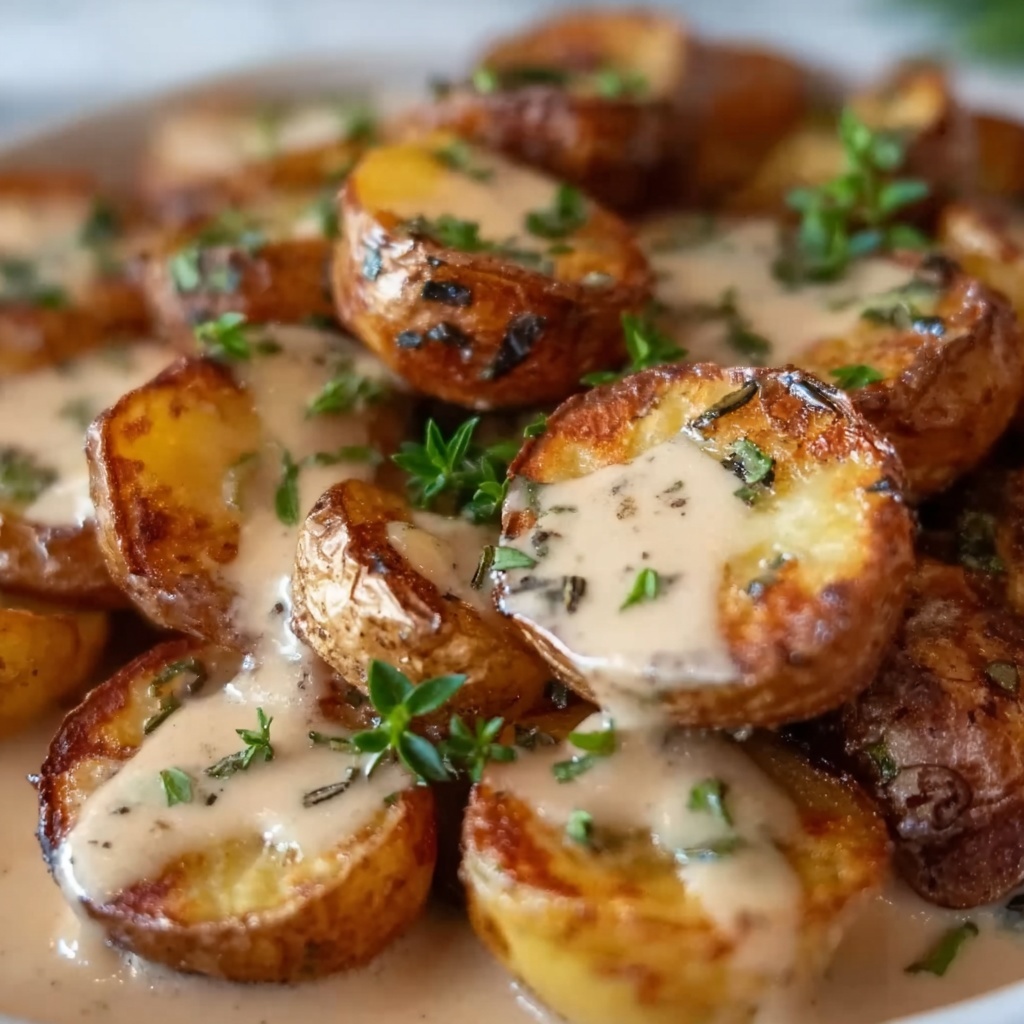 Creamy Garlic Parmesan Potatoes Recipe - Recipe Image