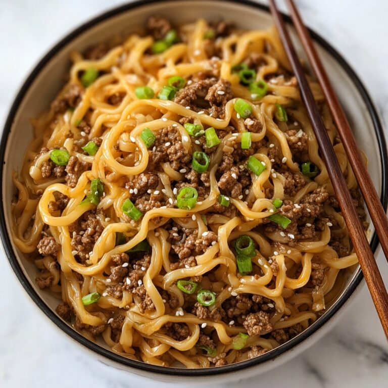 Mongolian Ground Beef Noodles Recipe