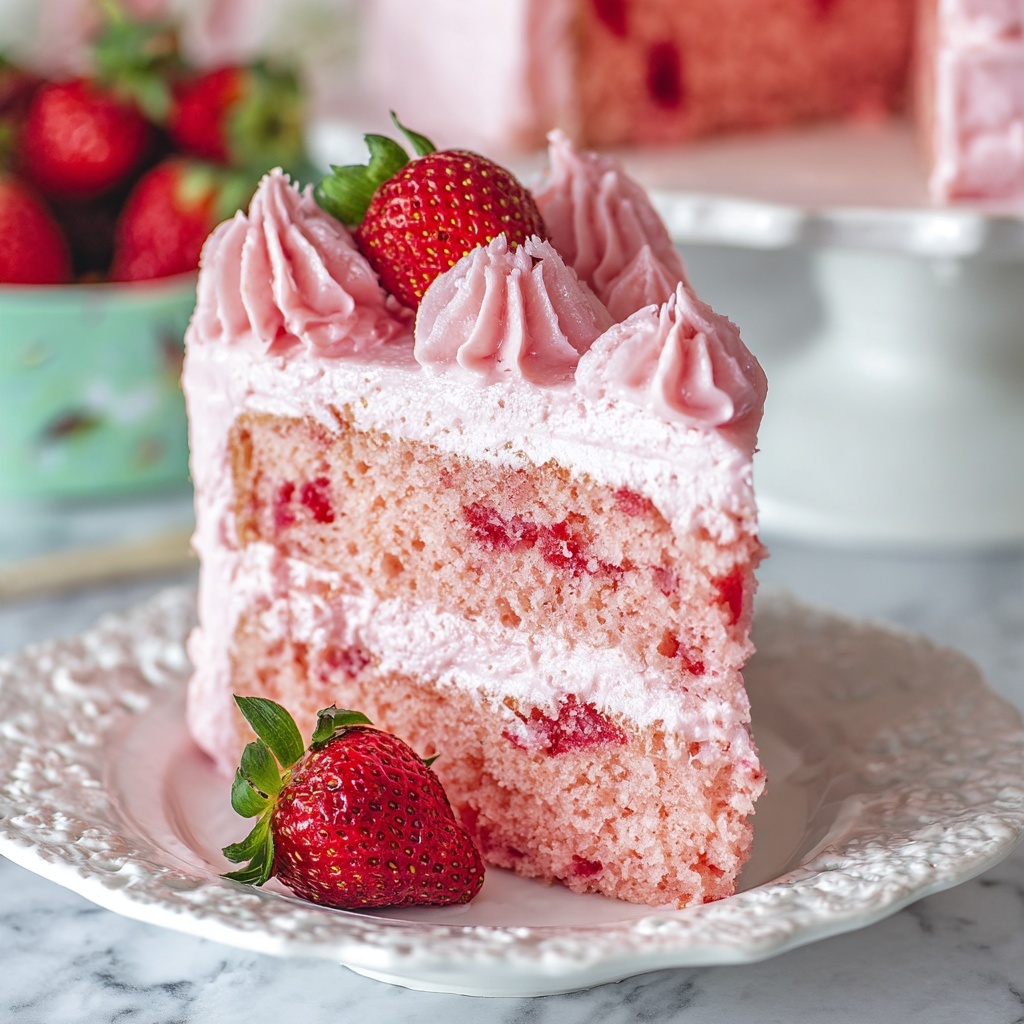 Strawberry Layer Cake with Strawberry Buttercream Recipe - Recipe Image