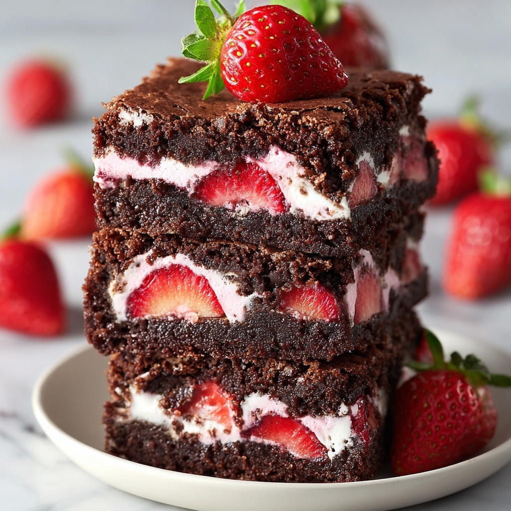 Strawberry Cake Mix Brownies with Vanilla Glaze Recipe - Recipe Image