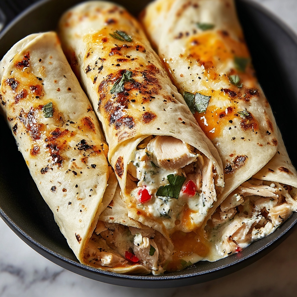 Cheesy Garlic Chicken Wraps Recipe - Recipe Image