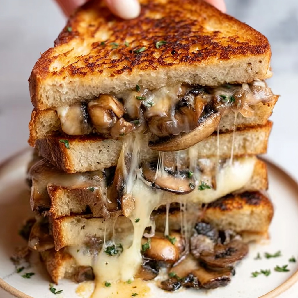 Mushroom Onion Gouda Grilled Cheese Recipe - Recipe Image