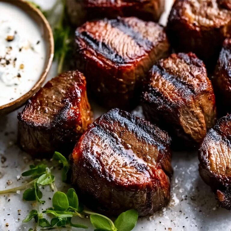 Savory Filet Mignon Bites with Creamy Horseradish Dip Recipe