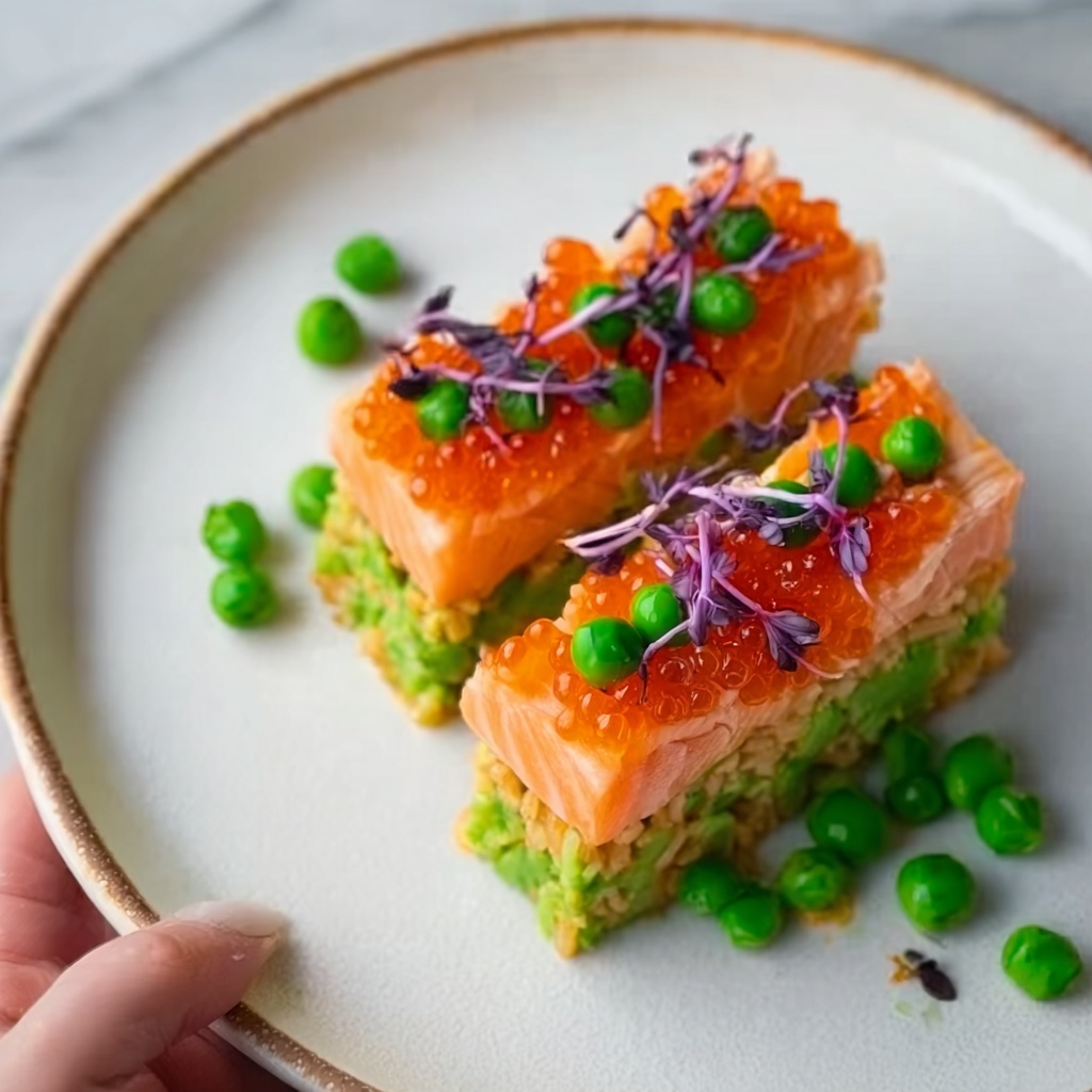 Crispy Rice Topped with Spicy Salmon and Fresh Garnishes Recipe - Recipe Image