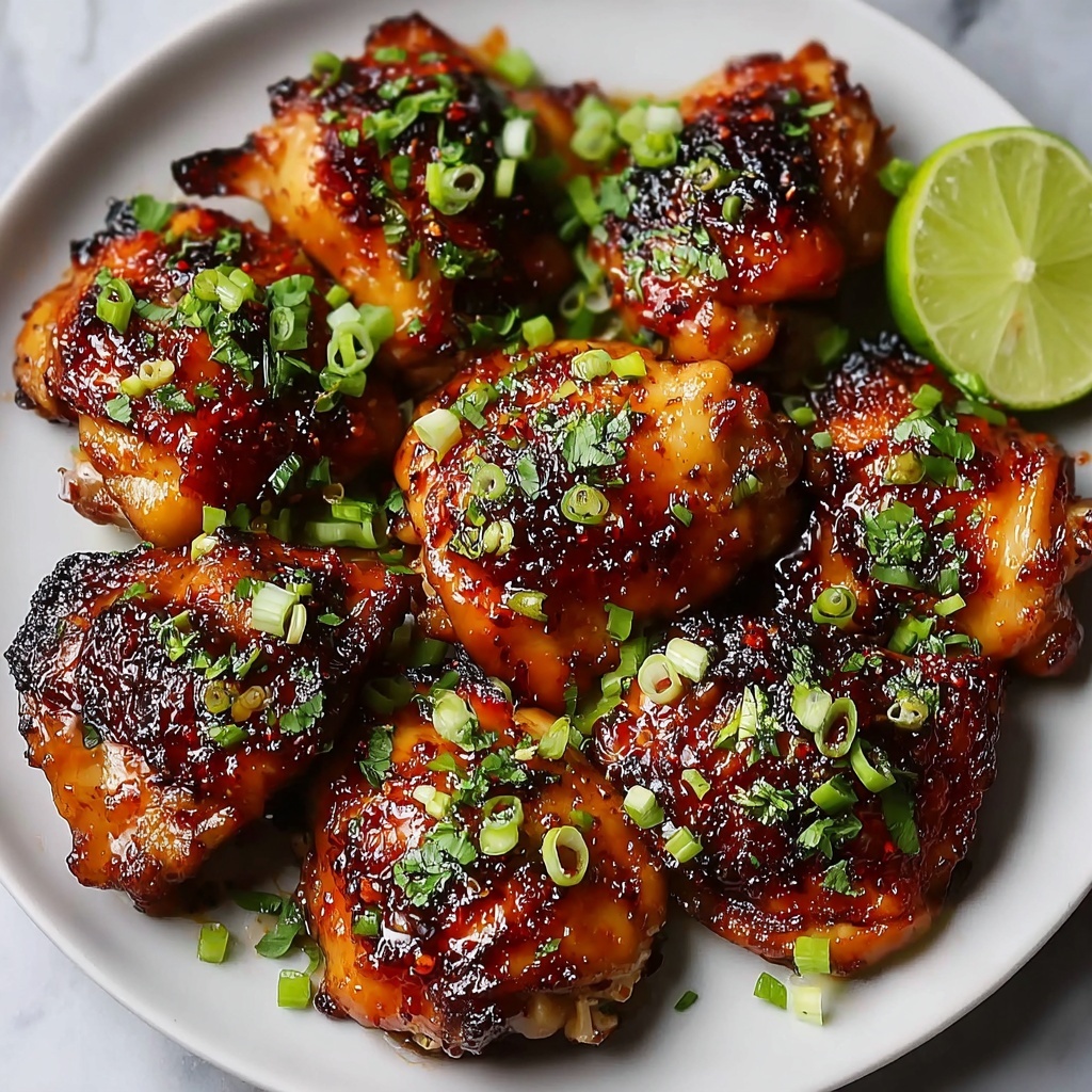 Sticky Sweet Chili Chicken Thighs in Air Fryer Recipe - Recipe Image