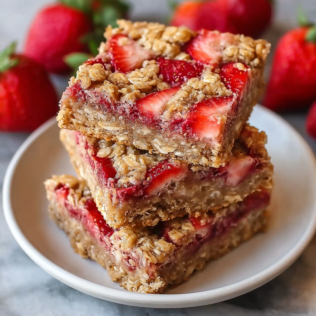 Healthy Strawberry Oatmeal Bars: A Tasty Guilt-Free Treat! Recipe - Recipe Image