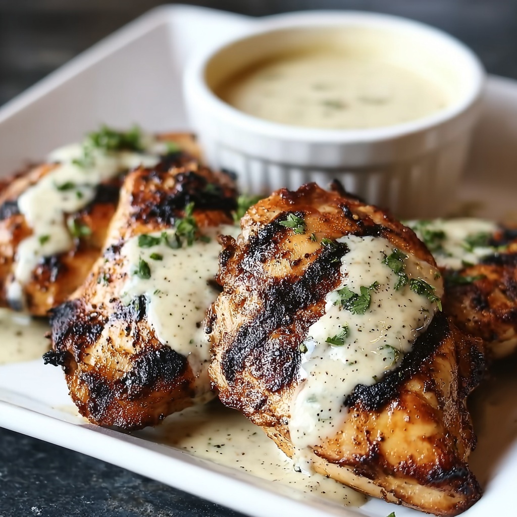 Cajun Grilled Chicken with Alabama White Sauce Recipe - Recipe Image