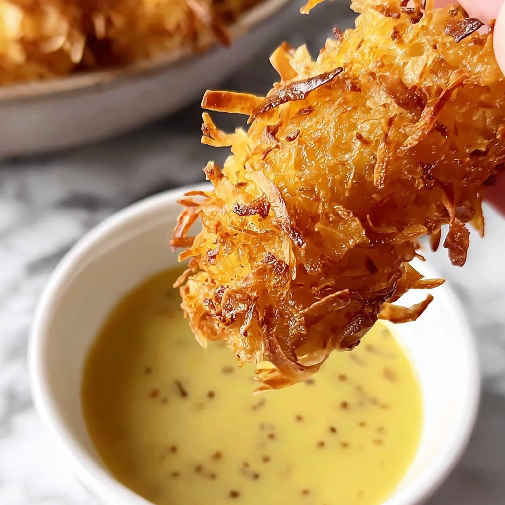 Baked Coconut Chicken Tenders with Apricot Mustard Dipping Sauce Recipe - Recipe Image