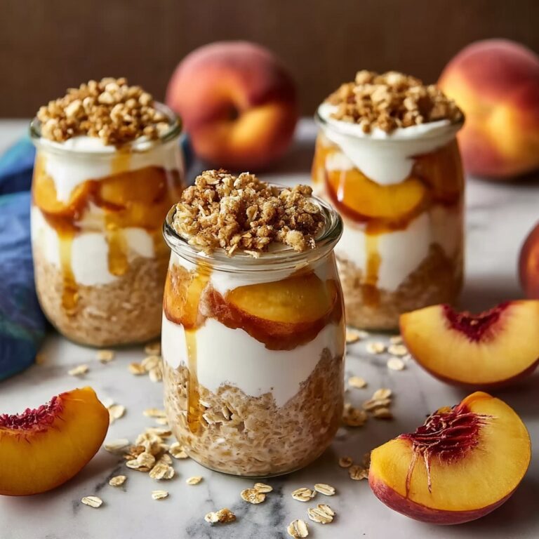 Peach Cobbler Overnight Oats Recipe