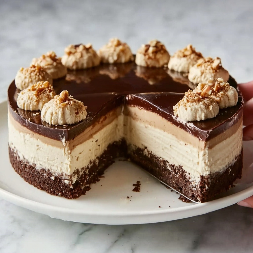 No-Bake Chocolate Peanut Butter Cheesecake Recipe - Recipe Image