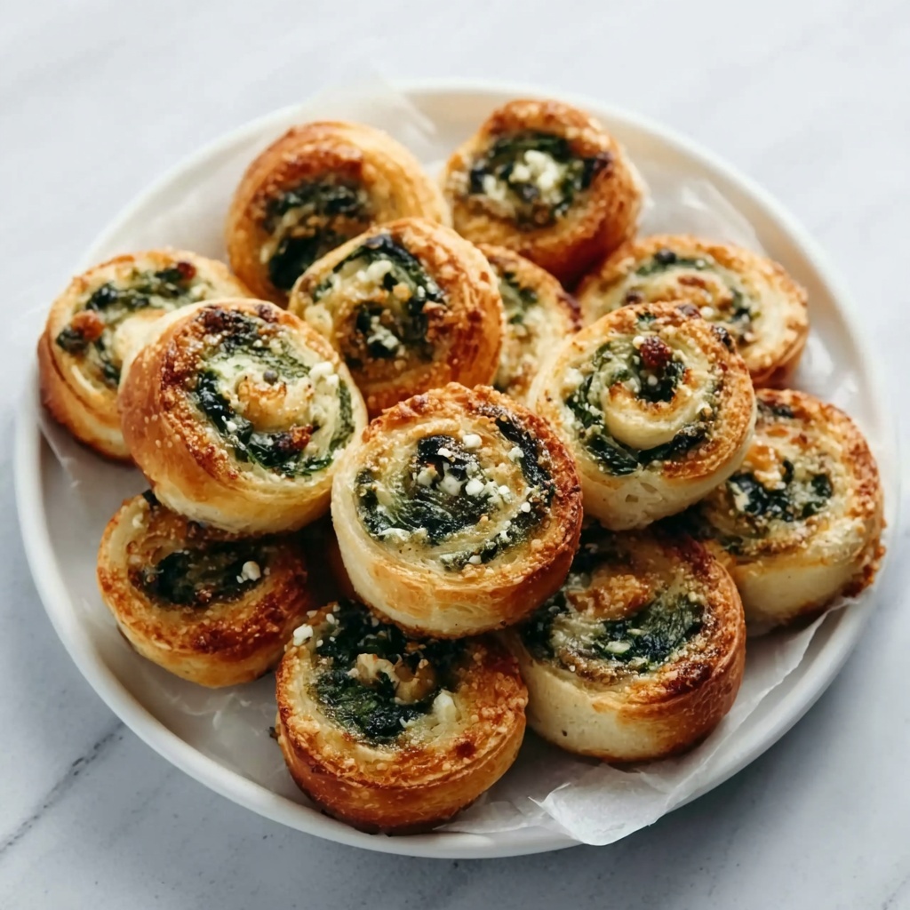 Spinach and Feta Puff Pastry Pinwheels Recipe - Recipe Image