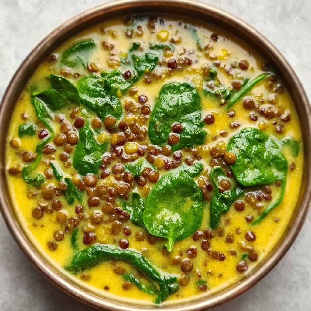 Indian Lentil Curry with Spinach Recipe - Recipe Image