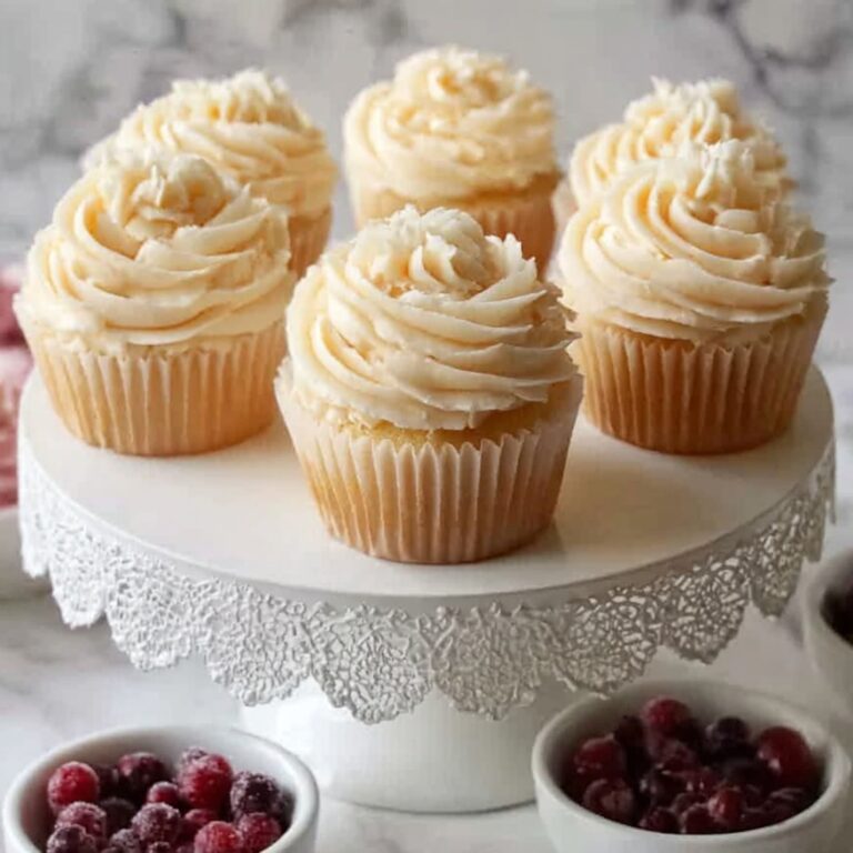 Almond Wedding Cake Cupcakes with Raspberry Filling Recipe