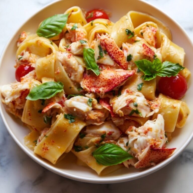 Lobster Pasta with Cherry Tomatoes, Cream, and Parmesan Recipe