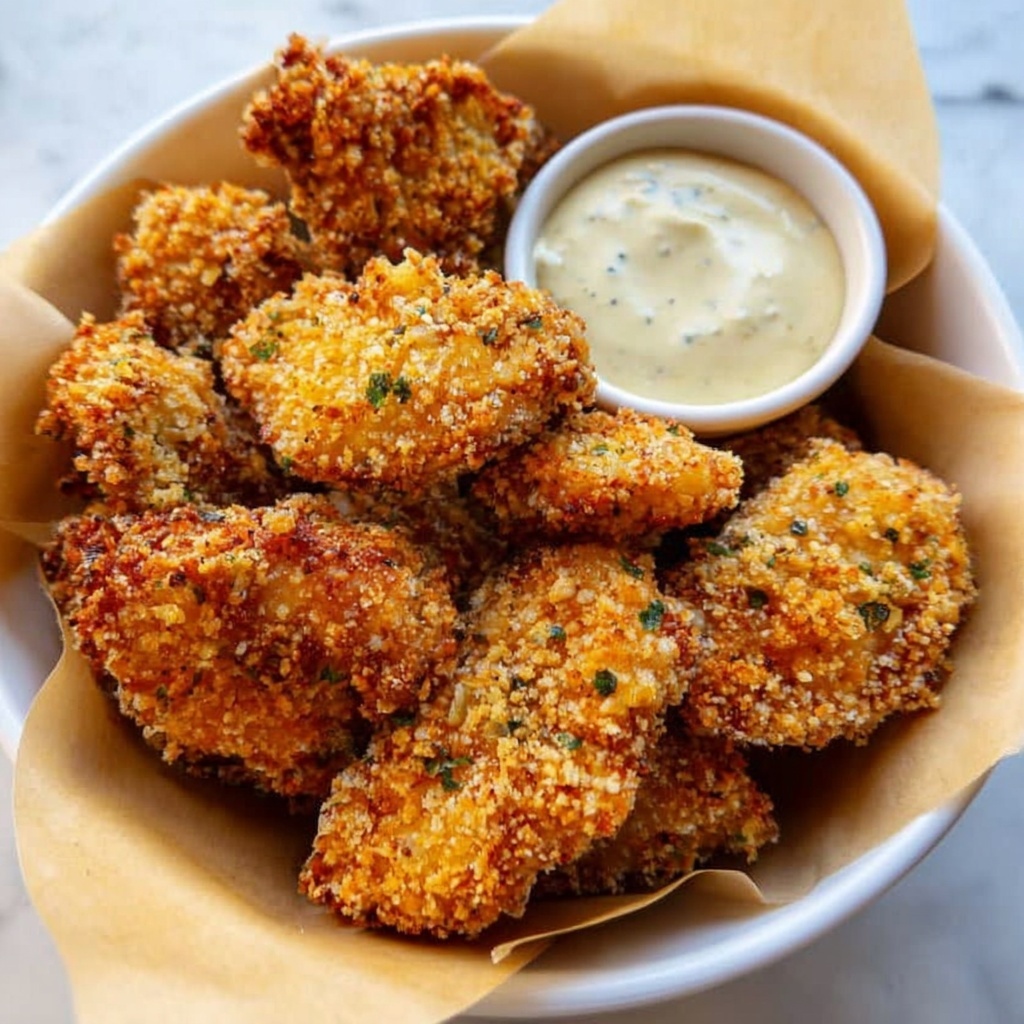 Crispy Fried Mushrooms with Cool Ranch Dip Recipe - Recipe Image