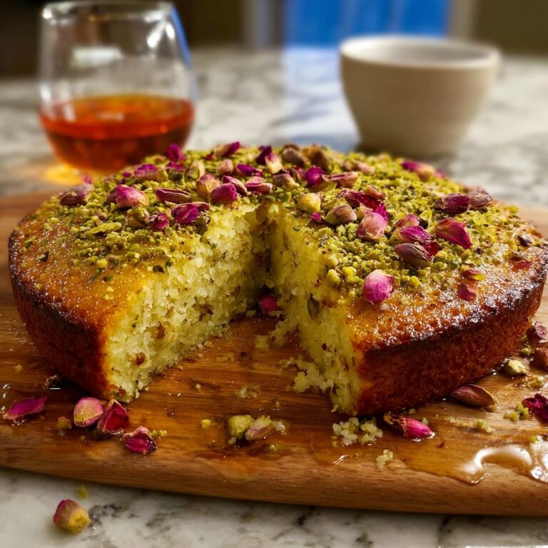 Pistachio Rosewater Semolina Cake Recipe
