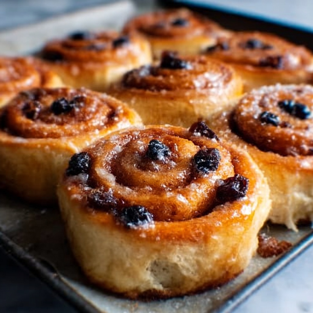 Blueberry Cinnamon Rolls with Blueberry Cinnamon Filling and Vanilla Icing Recipe - Recipe Image