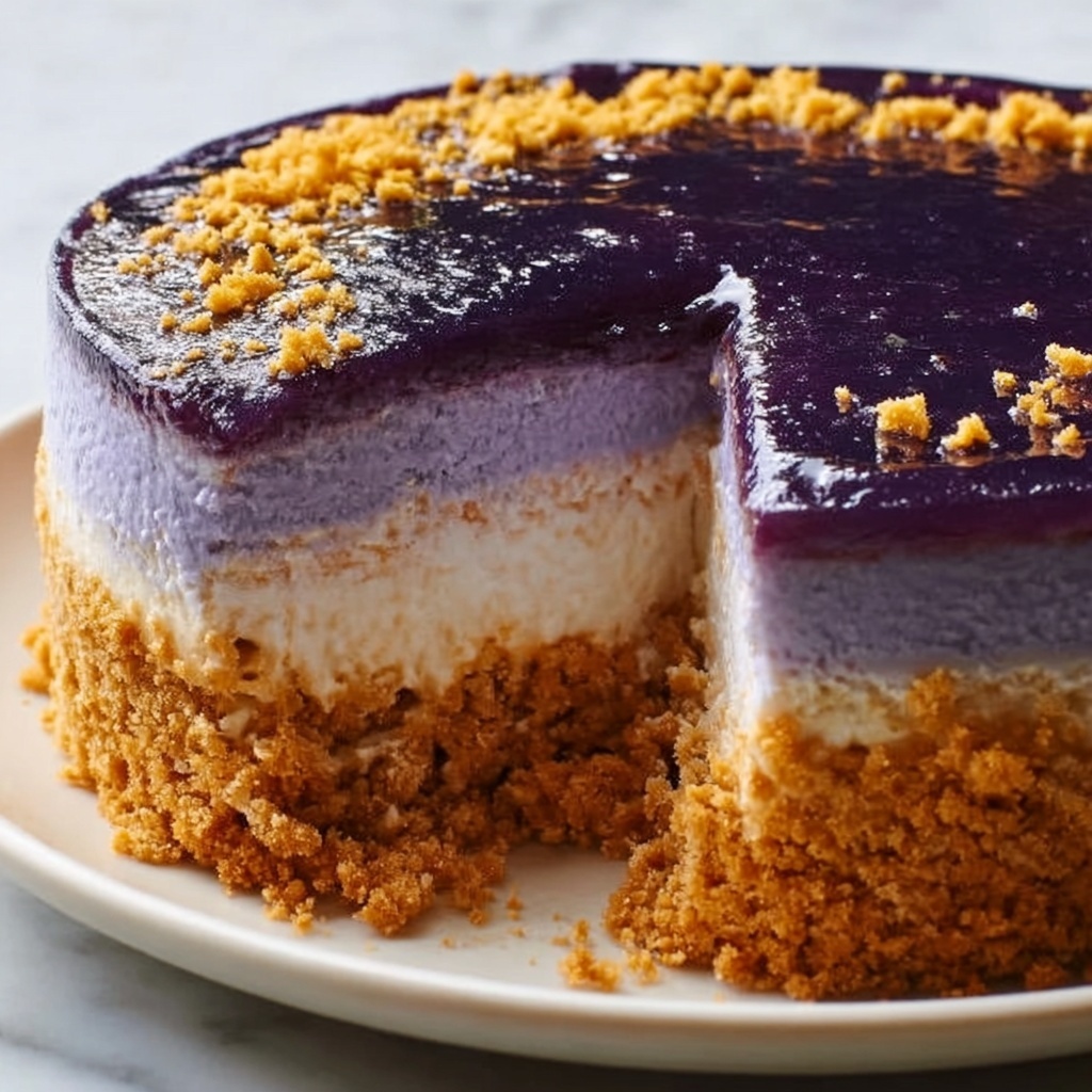 Creamy Ube Cheesecake Recipe - Recipe Image