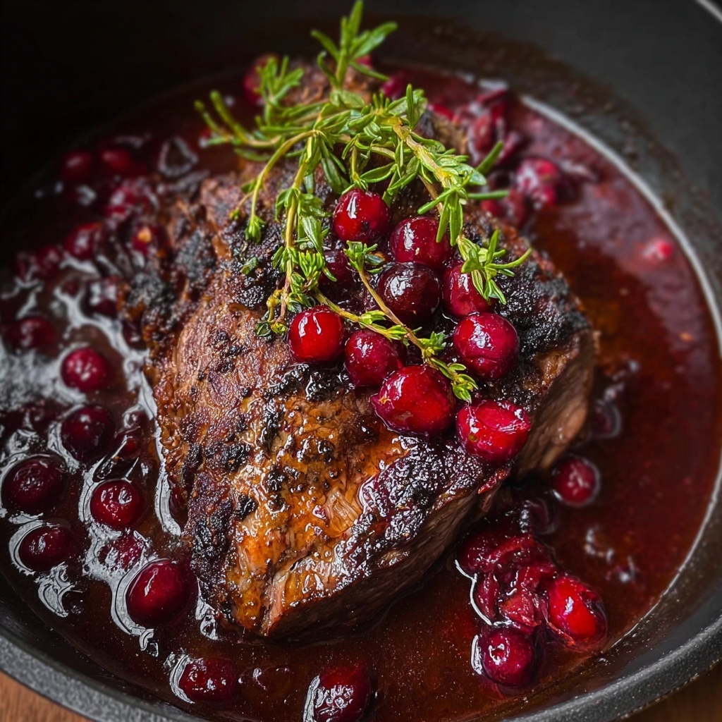 Savory Cranberry Balsamic Roast Beef Recipe - Recipe Image