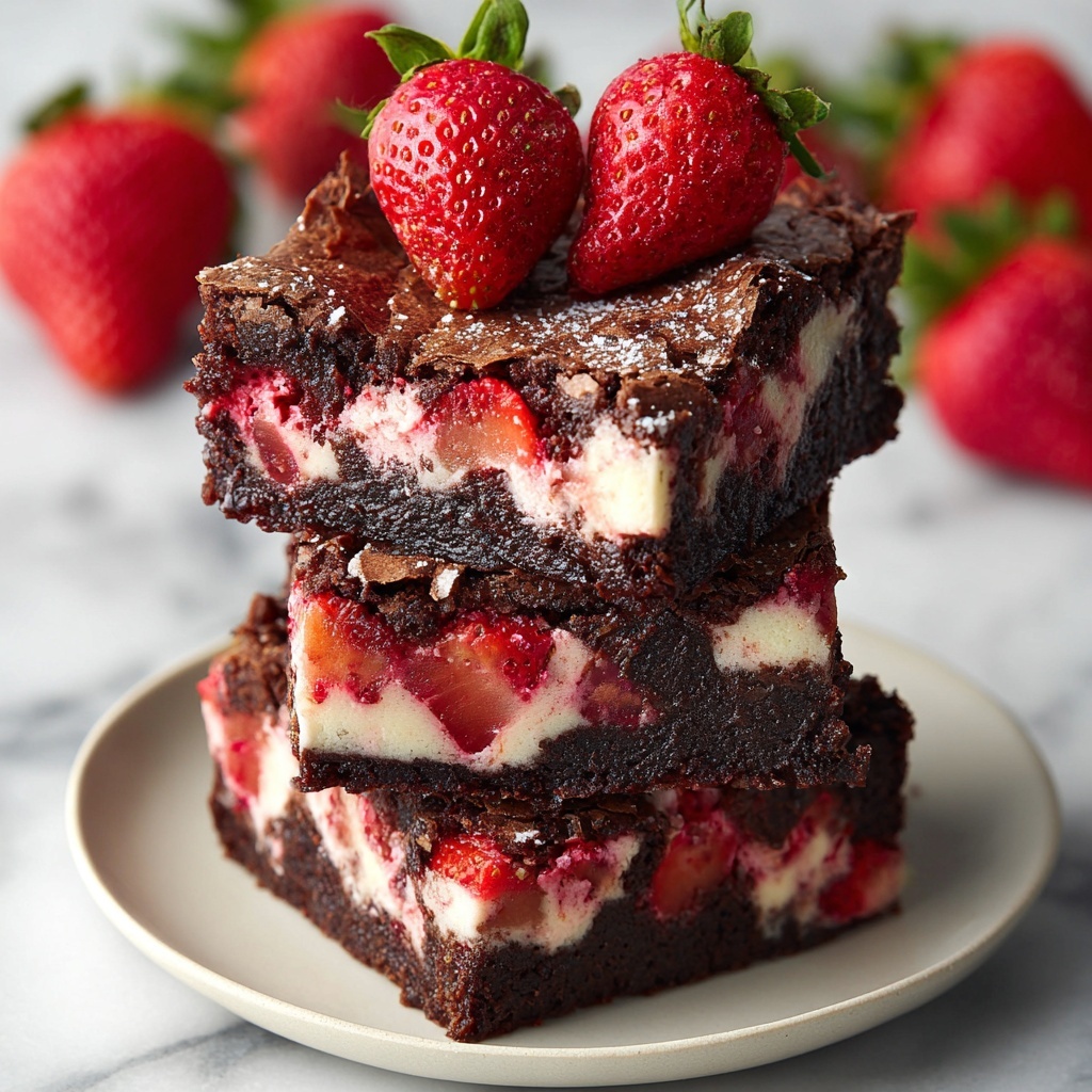 Strawberry Cake Mix Brownies with Vanilla Glaze Recipe - Recipe Image