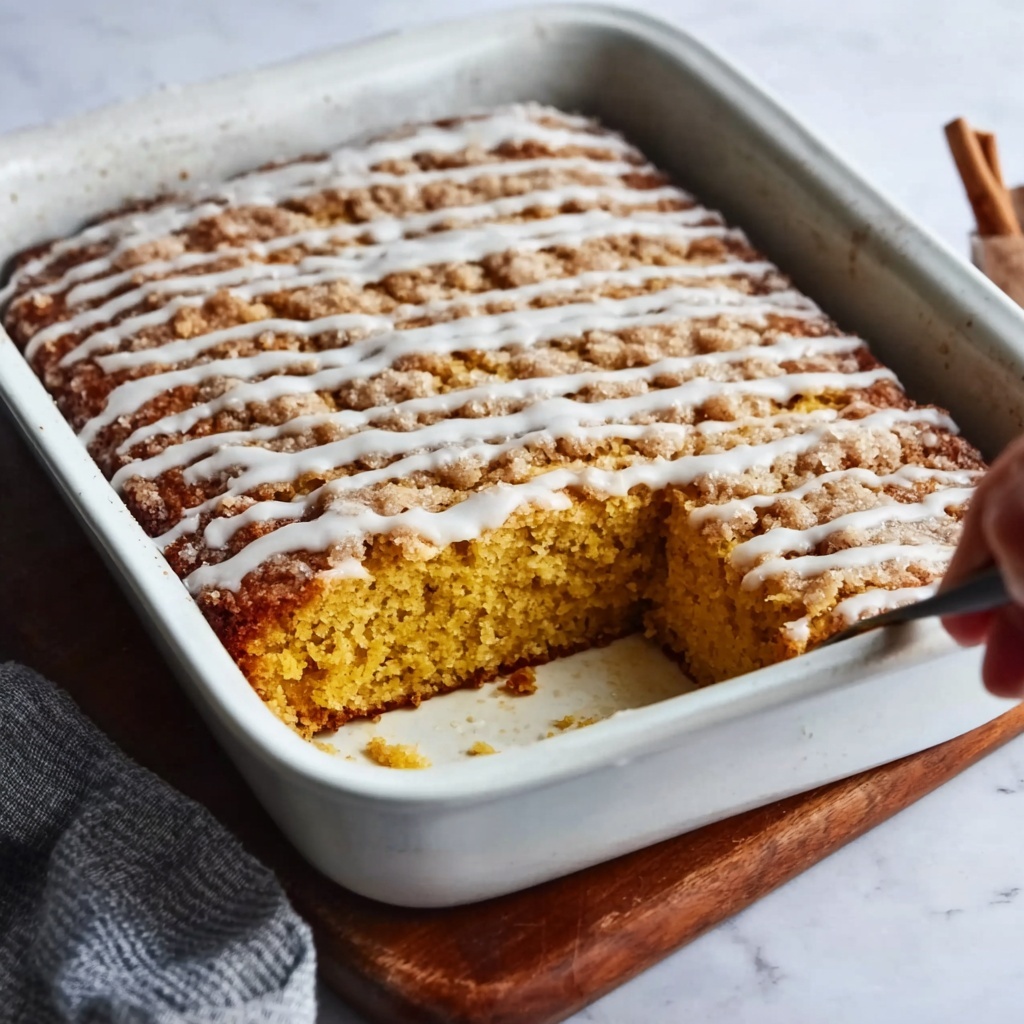 Pumpkin Coffee Cake with Spiced Crumb Topping and Maple Drizzle Recipe - Recipe Image