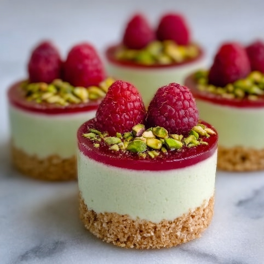 Raspberry Pistachio Mousse Cakes Recipe - Recipe Image