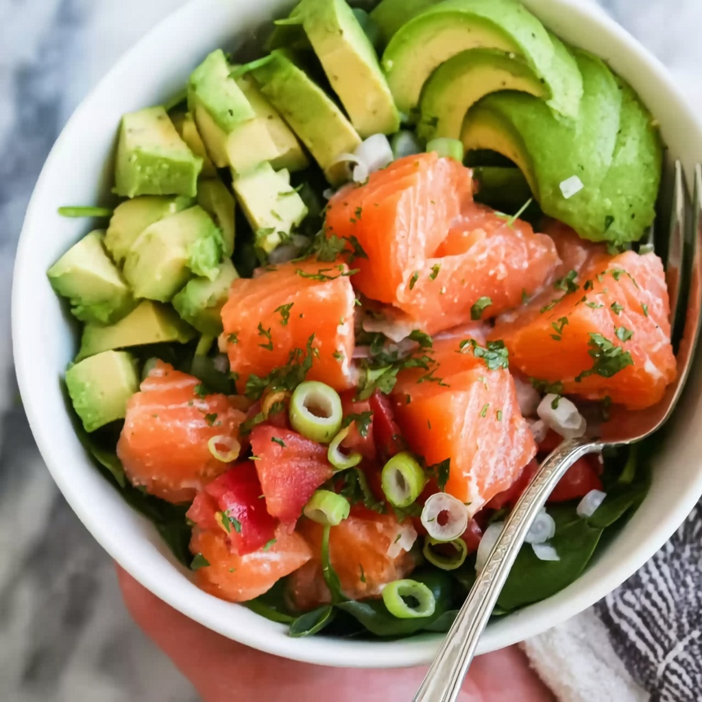 Salmon Avocado Salad with Lemon Vinaigrette Recipe - Recipe Image